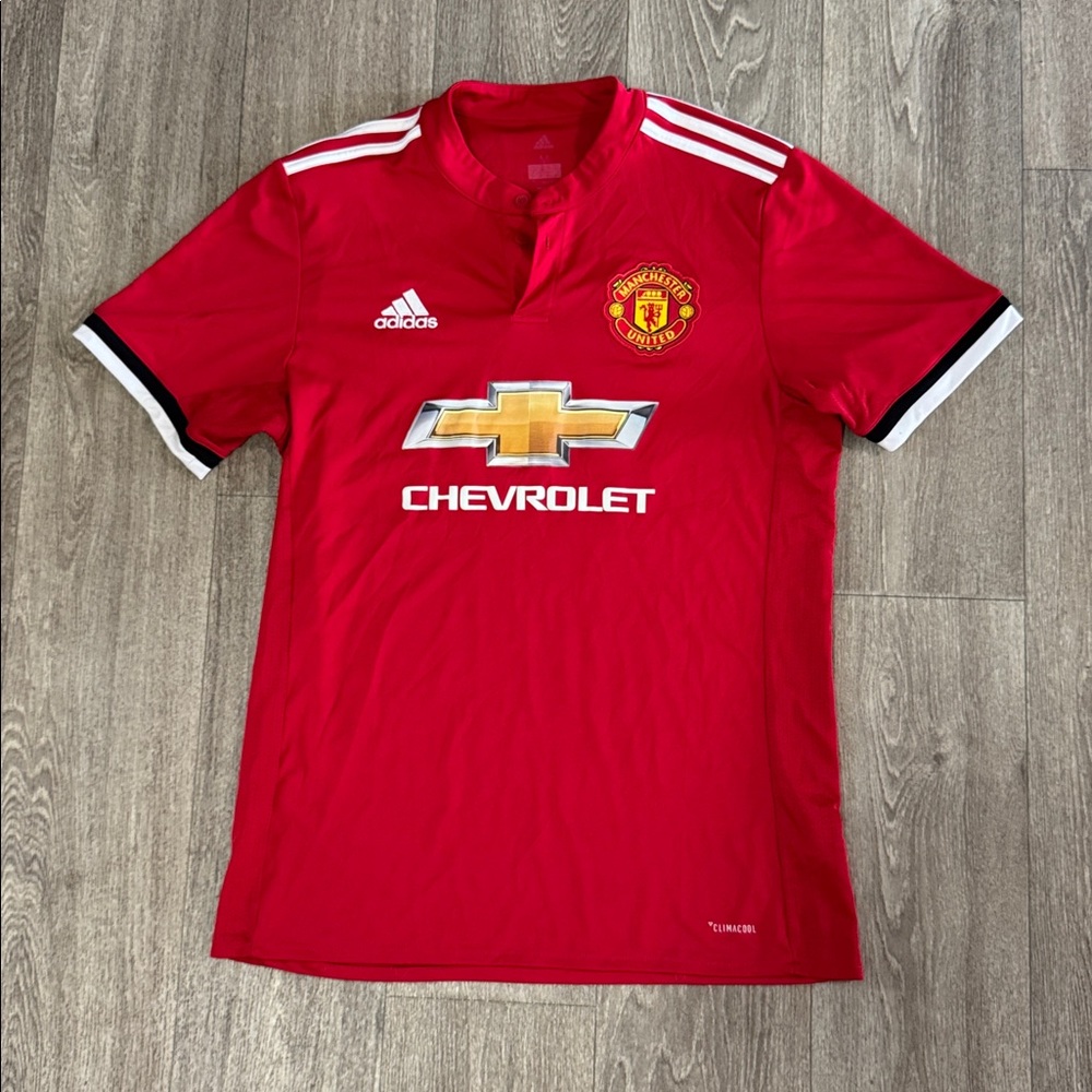 Adidas Manchester United soccer 17/18 home jersey men’s sz M, as is